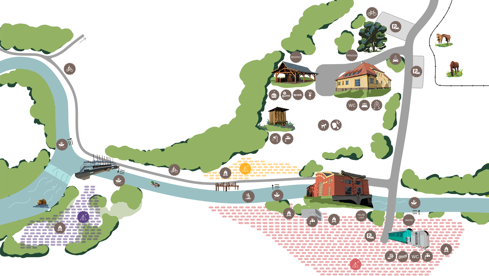 Mapa areálu Vila Háj